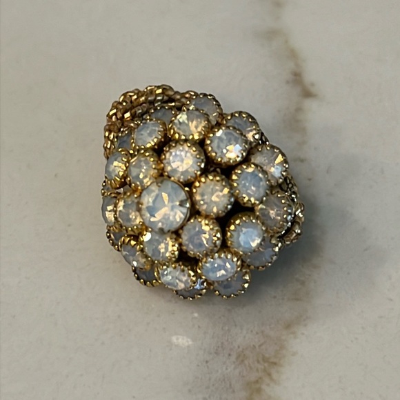 Antique Rarity Opalescent Studded Stretch Ring fits any size - Picture 2 of 4